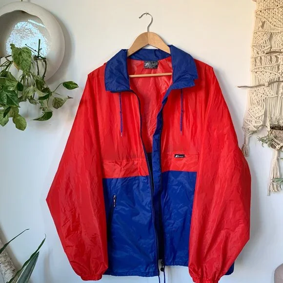 Vintage K-Way Technical Windbreaker Coat Jacket Athleisure Red Blue Fanny Pack - Picture 5 of 16